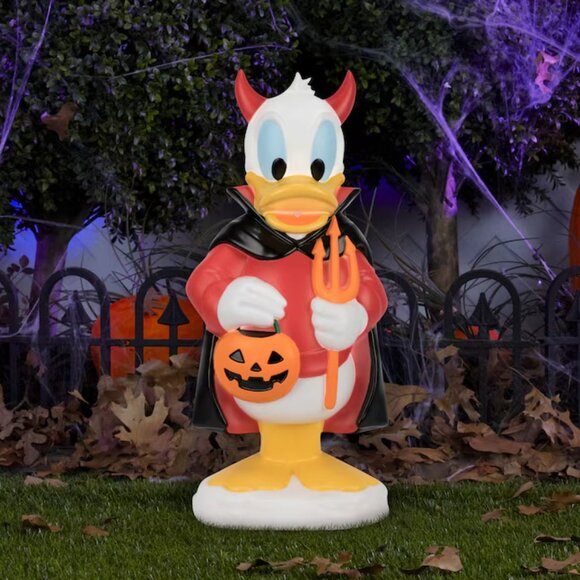 Disney Other - 2' DISNEY DONALD DUCK IN DEVIL SUIT BLOW MOLD HALLOWEEN LIGHTED DECOR
